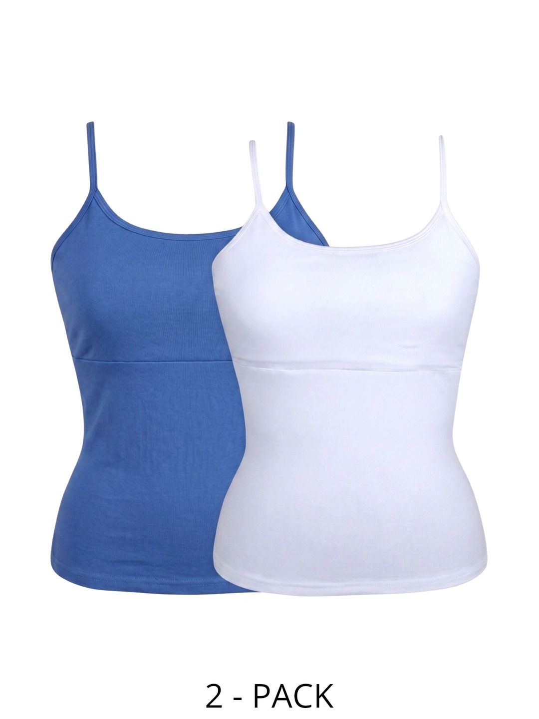 DChica Girls Pack Of 2 Cotton Lightly Padded Camisoles-picture-36