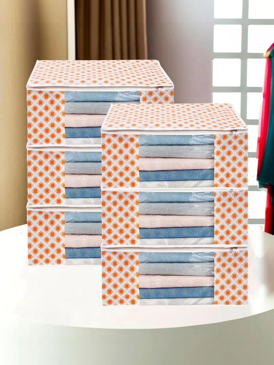 AARON INC Orange Set of 6 Reusable Multi-Utility Organisers-picture-39