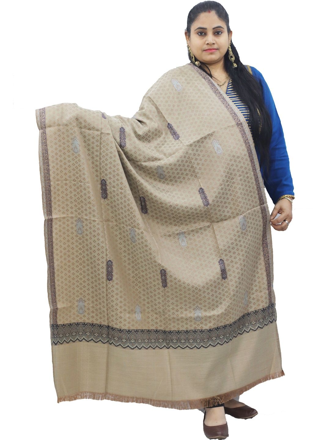 SPRHA Women Ethnic Motifs Woven Design Shawl-picture-31