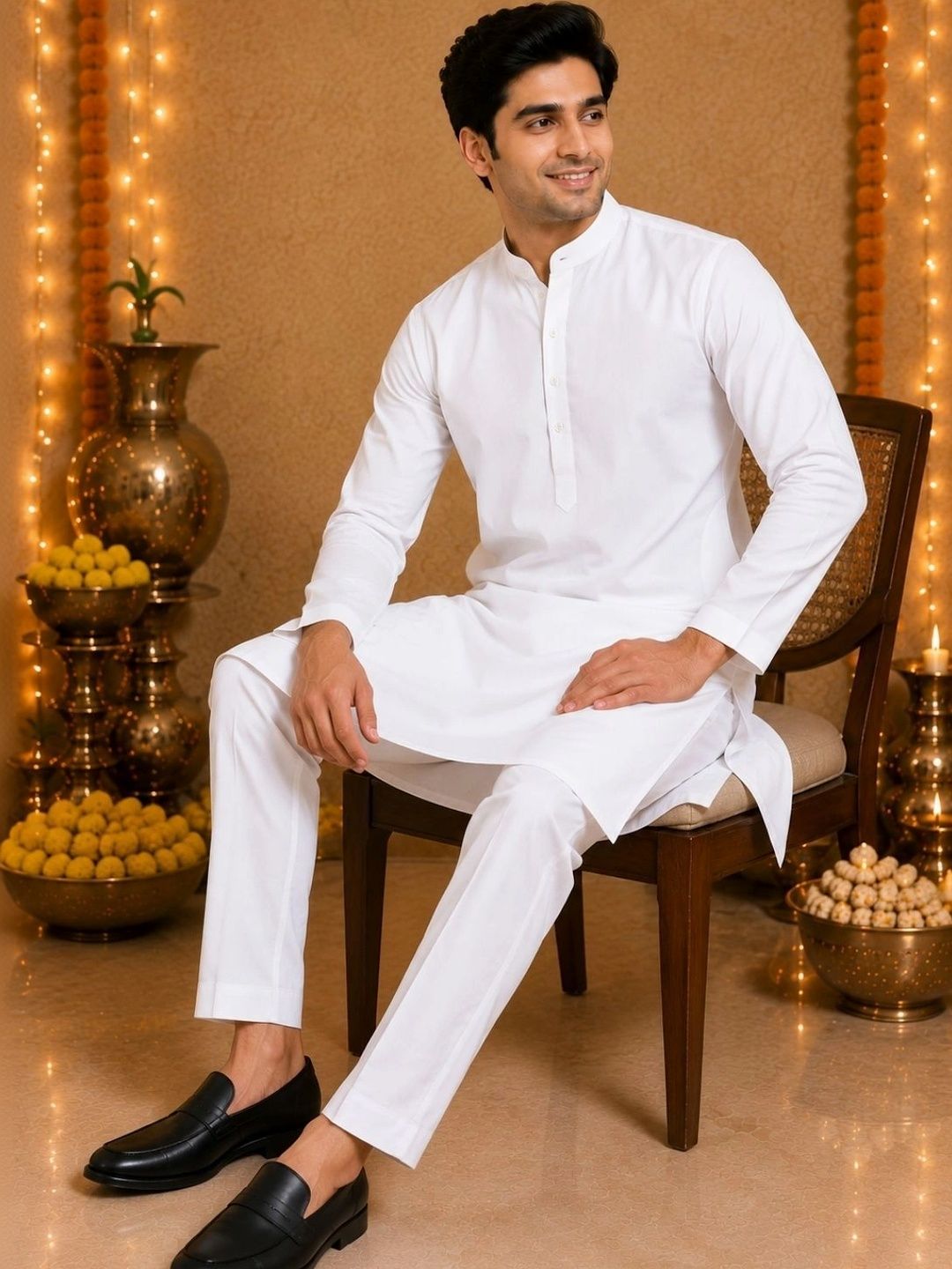 MIDAV Men Regular Pure Cotton Kurta with Pyjamas-picture-48
