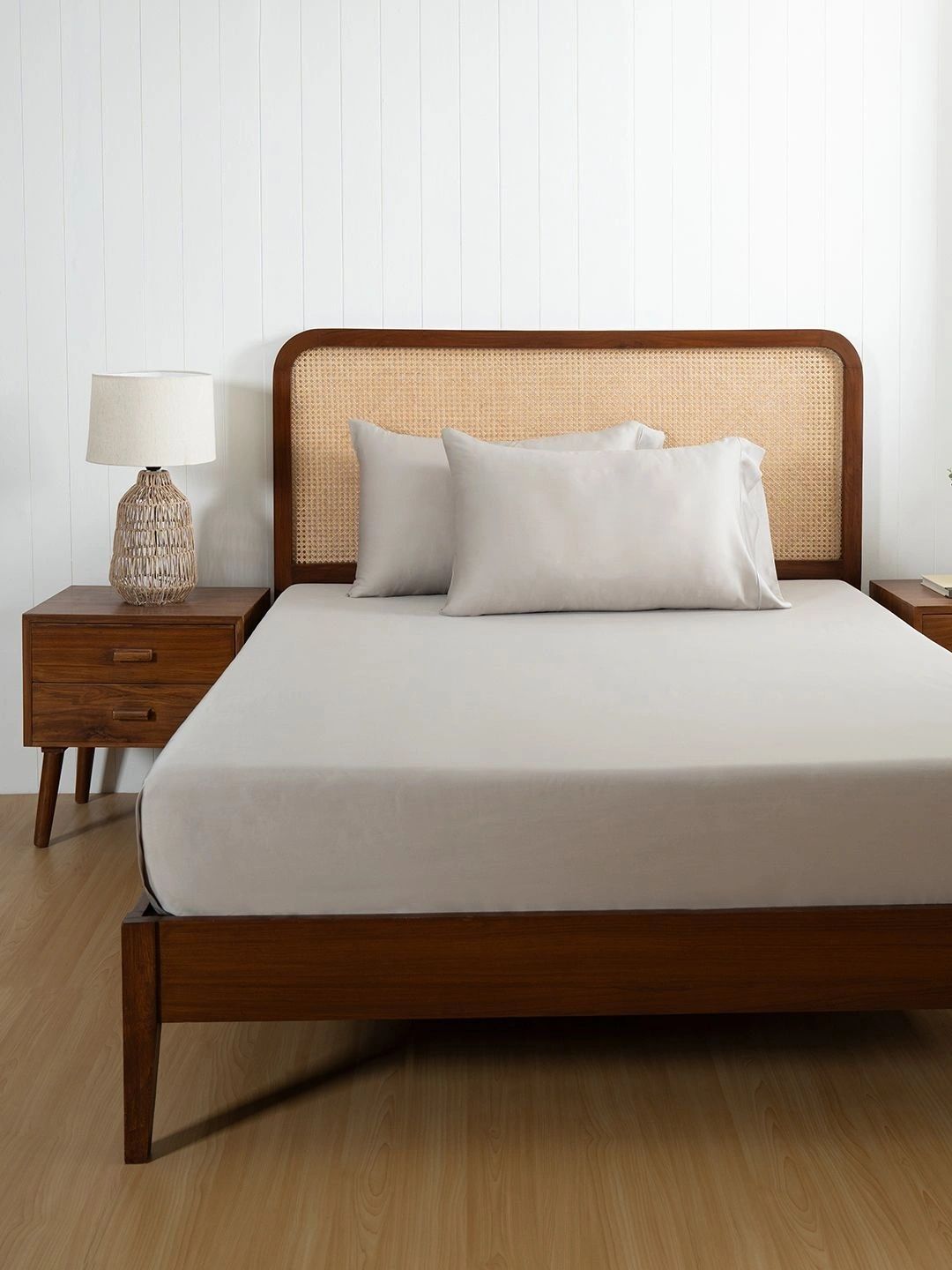 MASPAR Grey 400 TC King Bedsheet with 2 Pillow Covers-image-25
