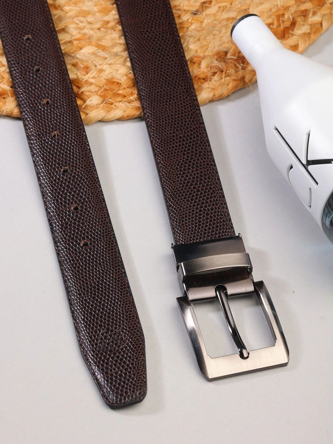 Roadster Men Textured Leather Reversible Belt-picture-33