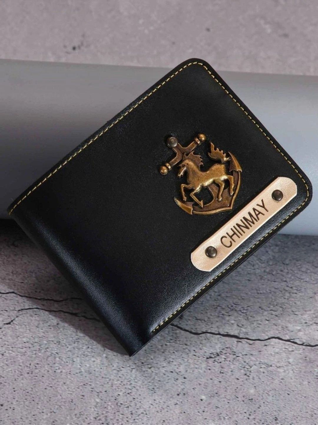 Navya Royal Art Men Embellished Leather Two Fold Wallet-picture-13