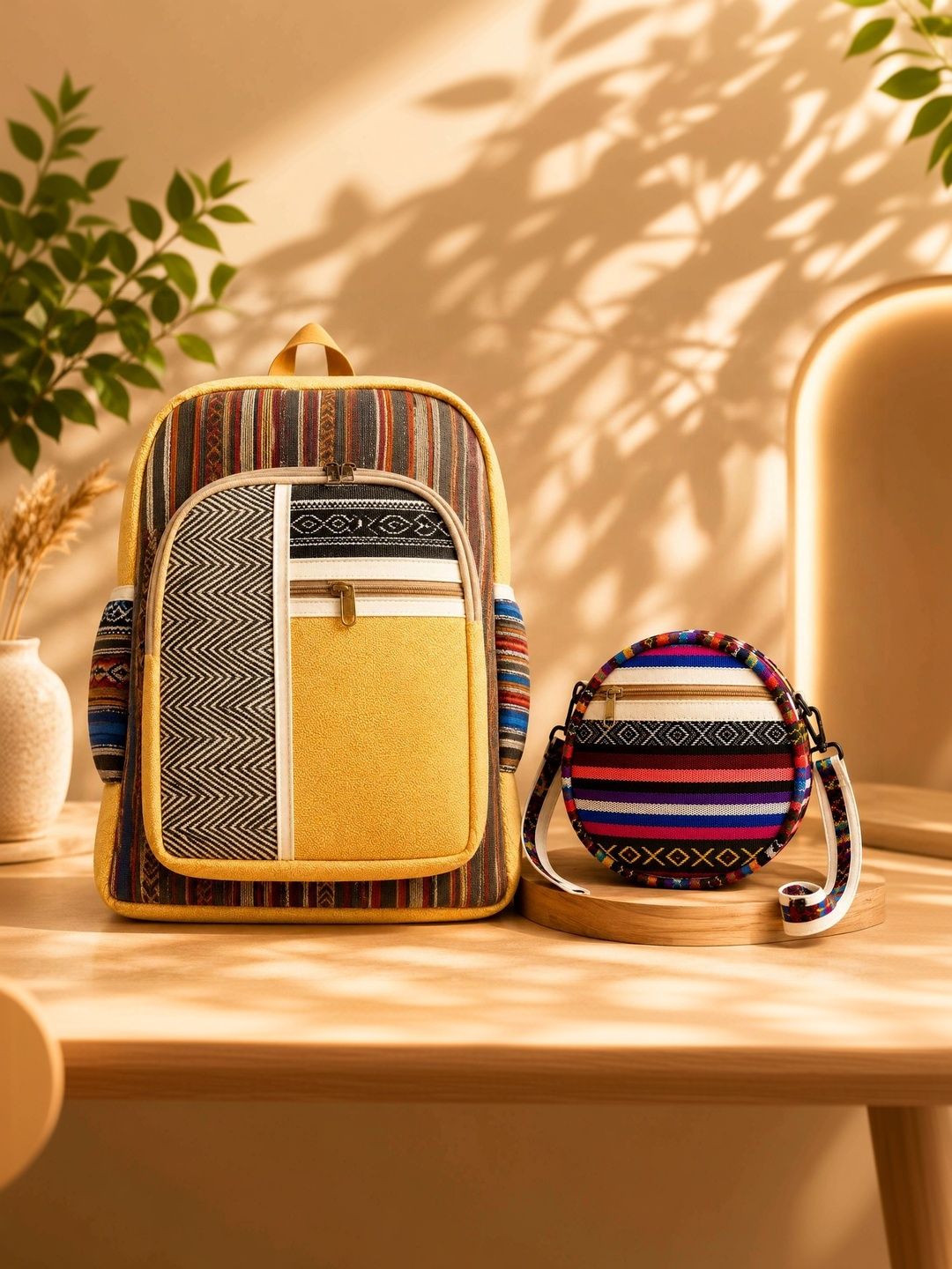 Cult Factory Women Striped Backpack-image-6