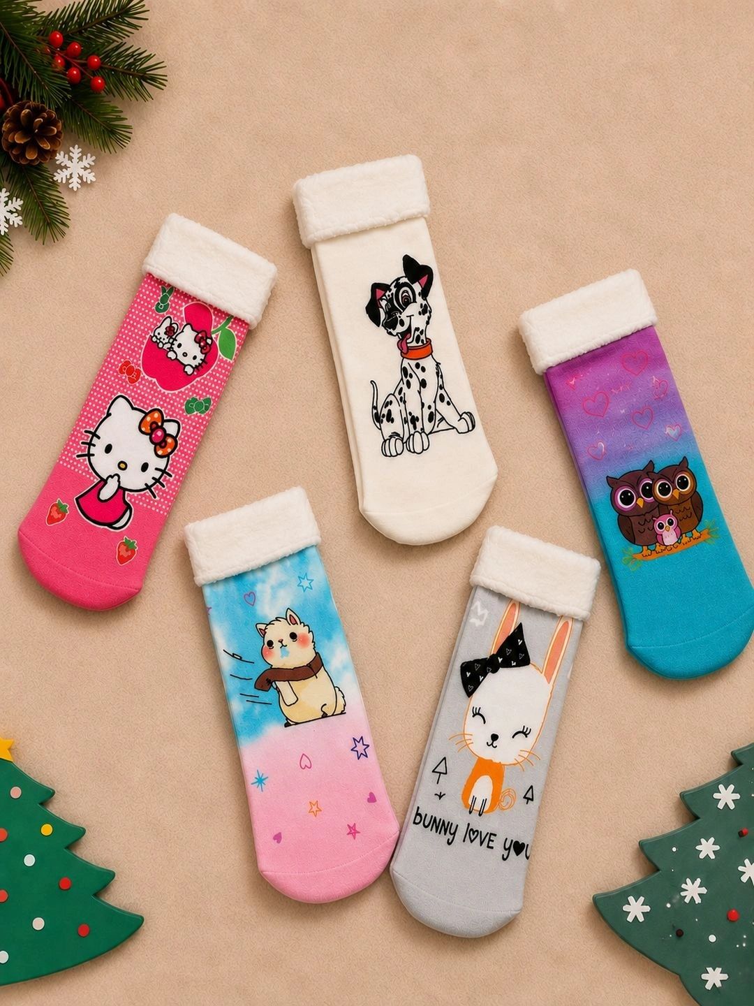 CORTICA Unisex Kids Pack of 5 Assorted Patterned Ankle Length Socks-image-26