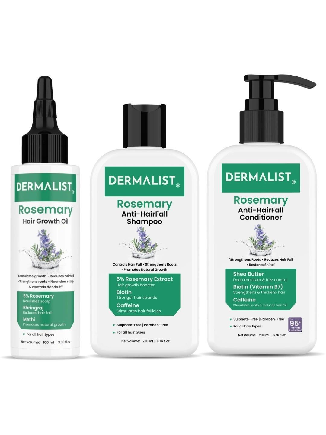 Dermalist Set Of 3 Hair Oil 100 ml , Anti-Hair Fall Shampoo & Conditioner- 200 ml Each-picture-46