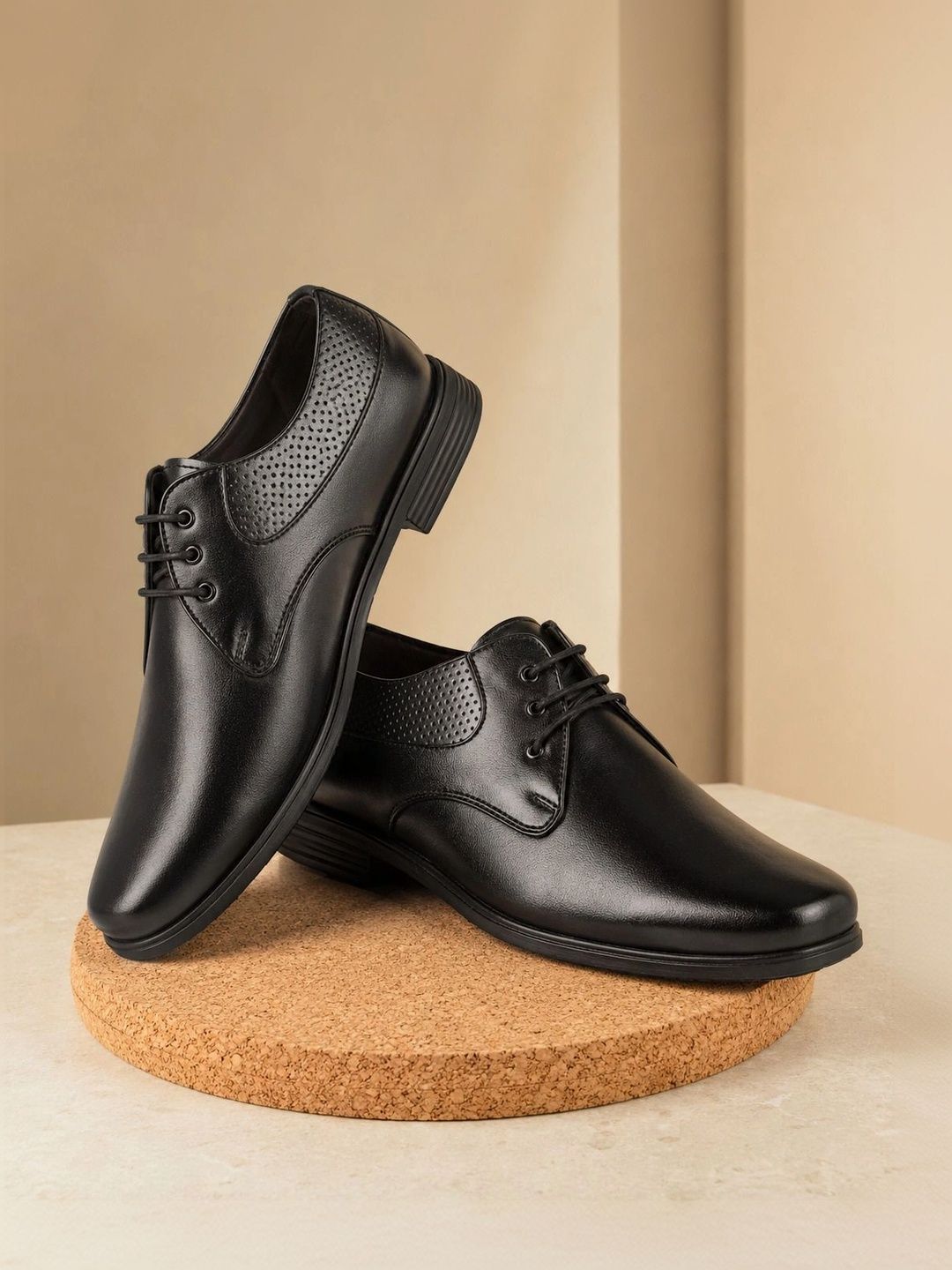 NARKI Men Textured Synthetic Leather Round Toe Formal Derbys-image-22