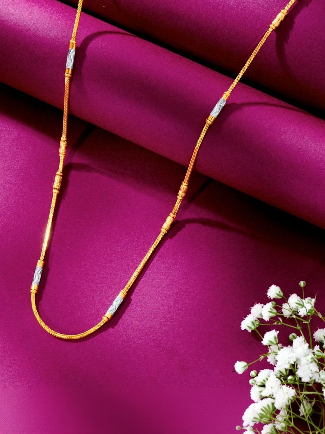 P N GADGIL JEWELLERS Unisex 22KT Gold Sovereign Links Fancy Chain - 10 g-picture-10