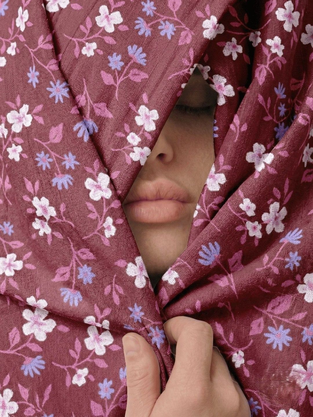 Zarf Maroon & White Floral 400 GSM Comforter-picture-4