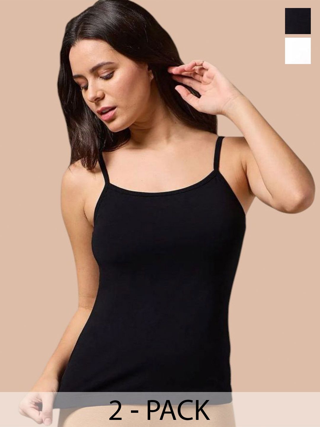 HRX by Hrithik Roshan Women Pack Of 2 Cotton Tops Non-Padded Spaghetti Strap with Adjustable Straps-picture-16