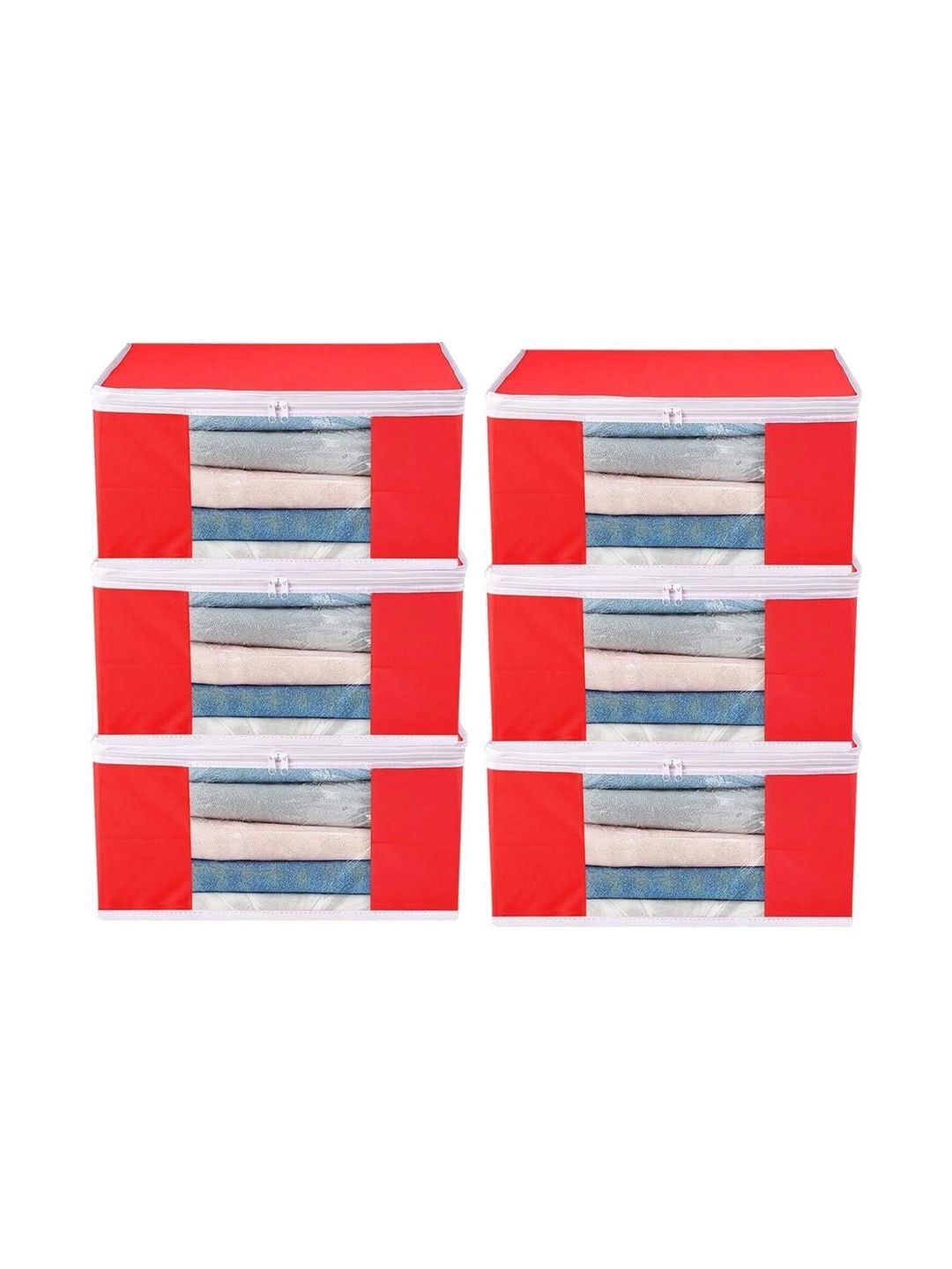 AARON INC Red Set of 6 Reusable Multi-Utility Organisers-picture-0