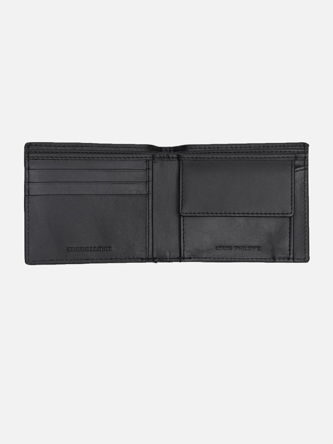 Louis Philippe Men Geometric Textured Leather Two Fold Wallet-picture-40