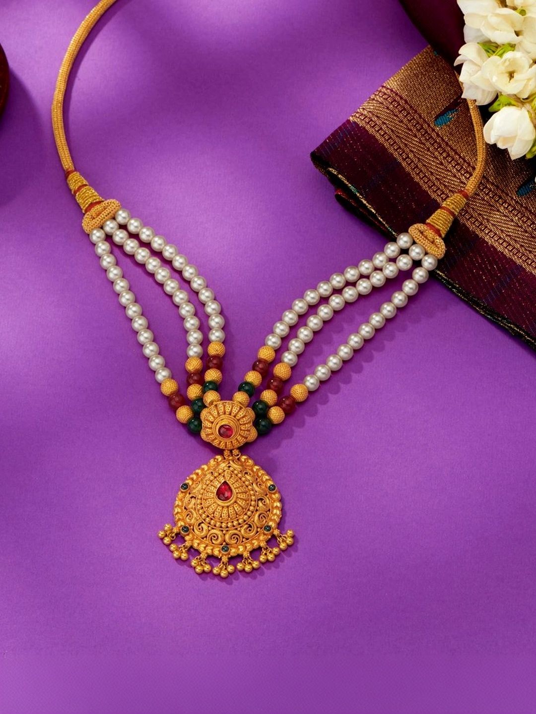 P N GADGIL JEWELLERS 22KT Gold Gokak Mala Necklace - 12 g-picture-57