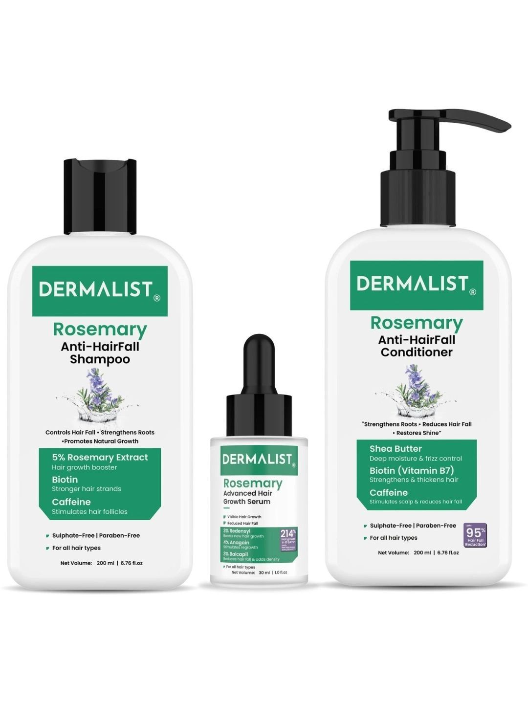 Dermalist Set Of 3 Hair Serum 30 ml , Anti-Hair Fall Shampoo & Conditioner- 200 ml Each-picture-42