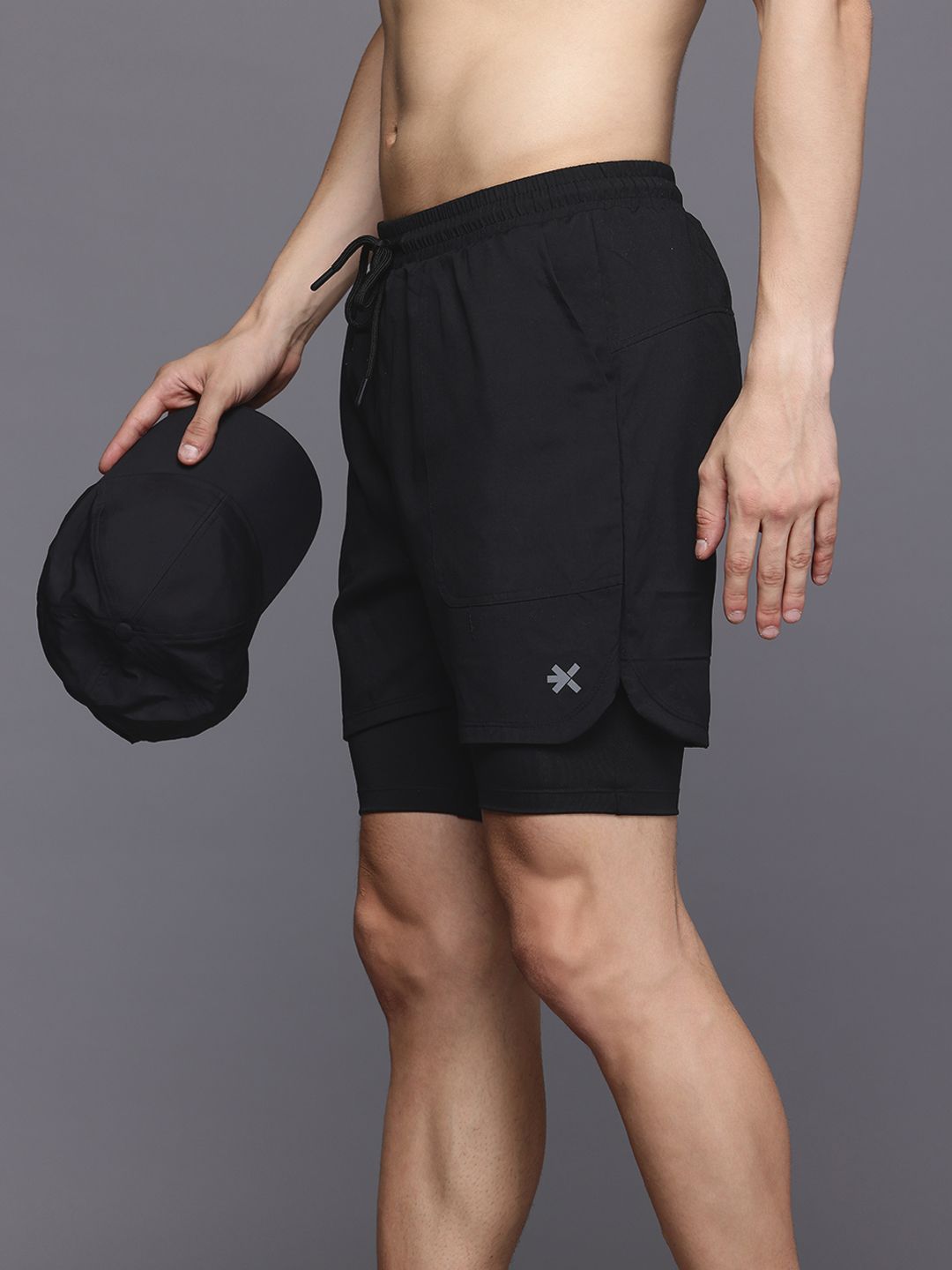 Solid Men Grey Running Shorts