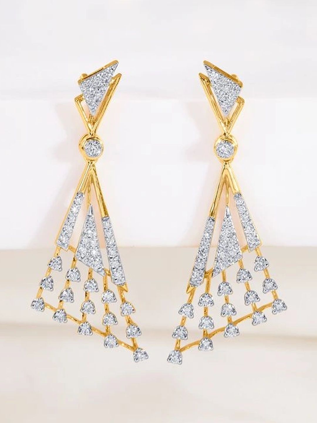 P N GADGIL JEWELLERS 14Kt Gold Drops & Danglers Earrings With 0.63 Carat Diamond - 4.95 g-picture-19