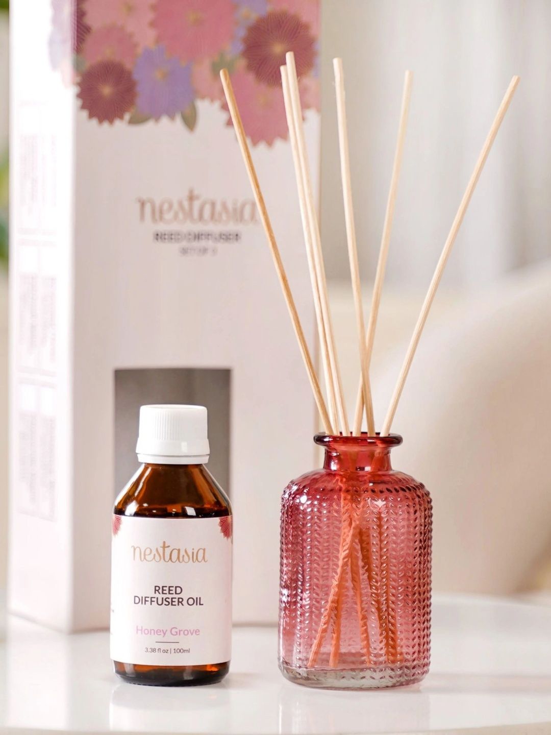 Nestasia 3-Pieces Honey Grove Fragrance Jar And Reed Diffuser Set-image-45