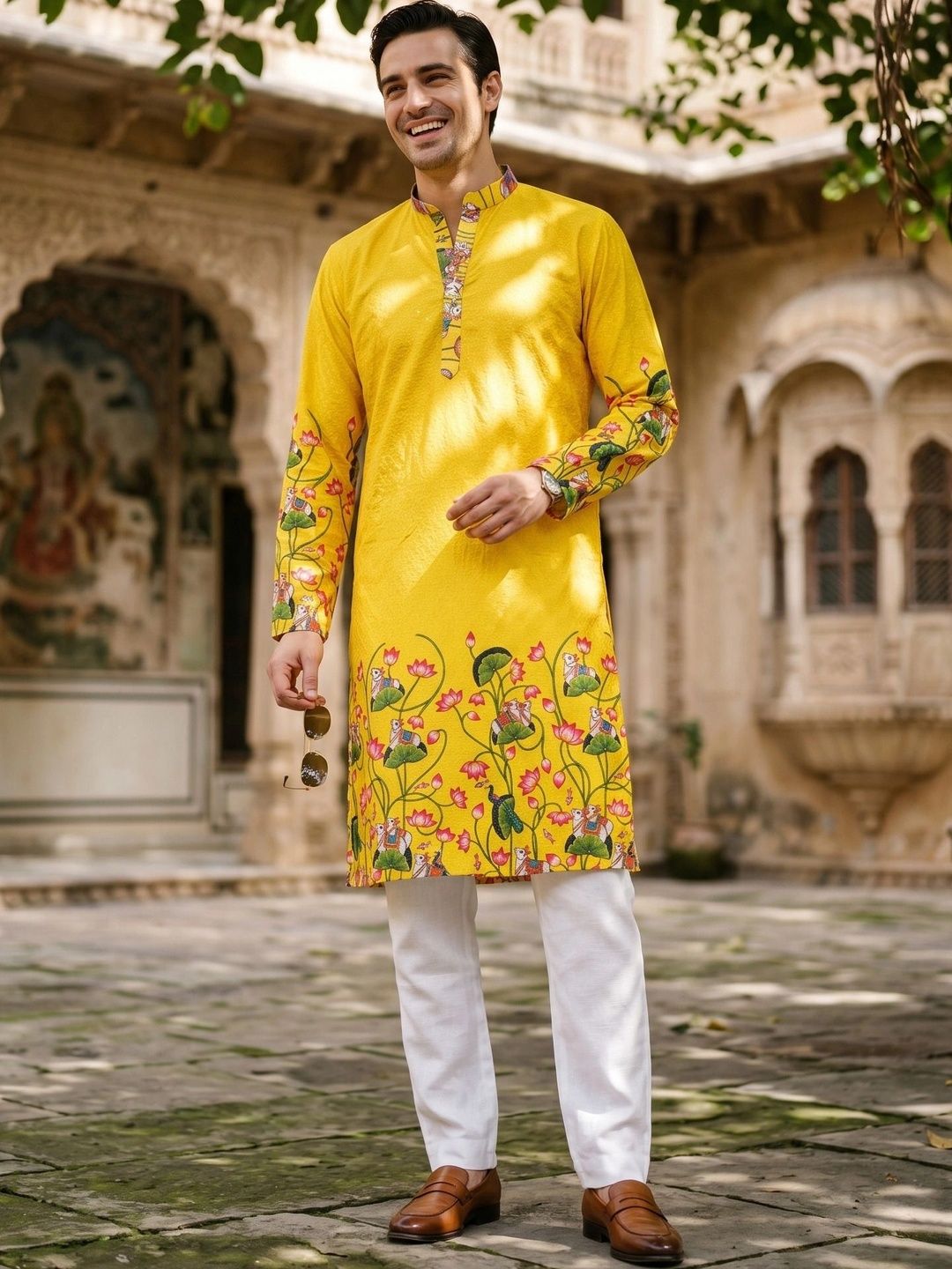 Anouk Men Ethnic Motifs Printed Indie Prints Kurta-picture-21