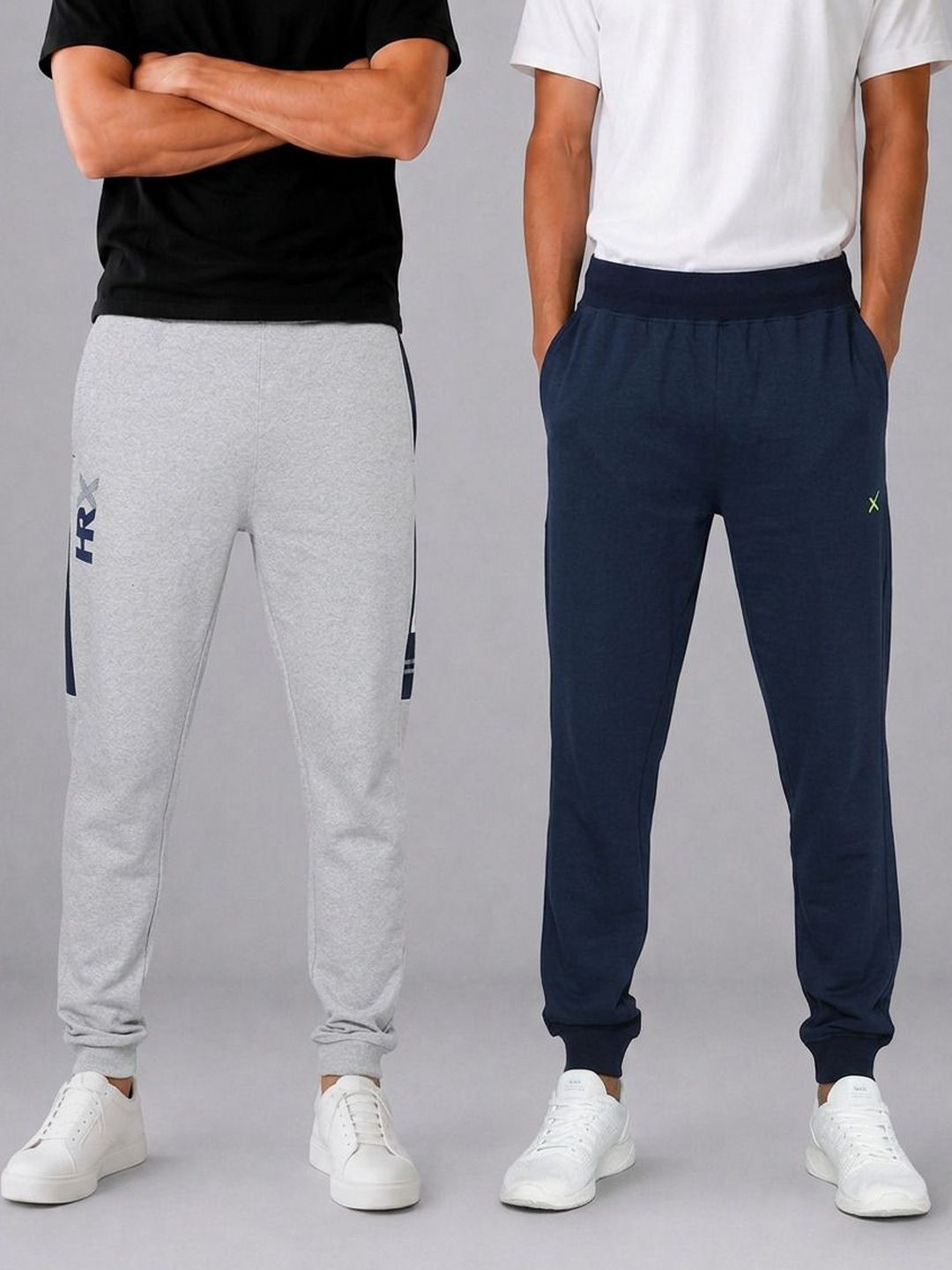 HRX by Hrithik Roshan Men Pack of 2 Regular Fit Brand Logo Training Joggers-picture-41