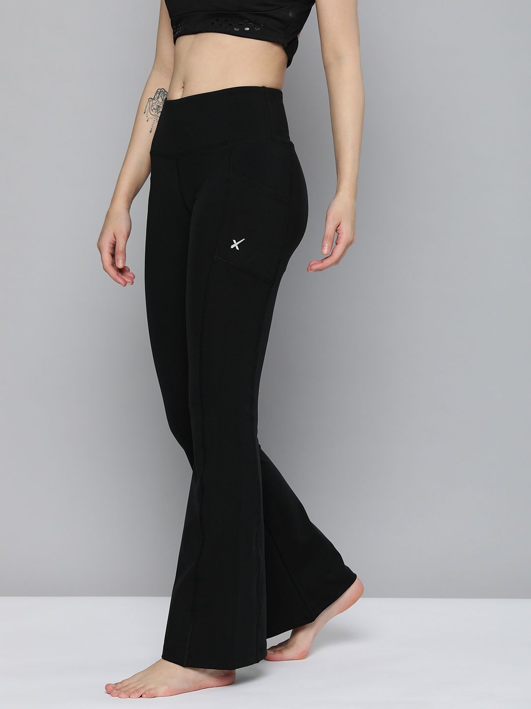 HRX by Hrithik Roshan Women Printed Rapid-Dry Flared Yoga Tights