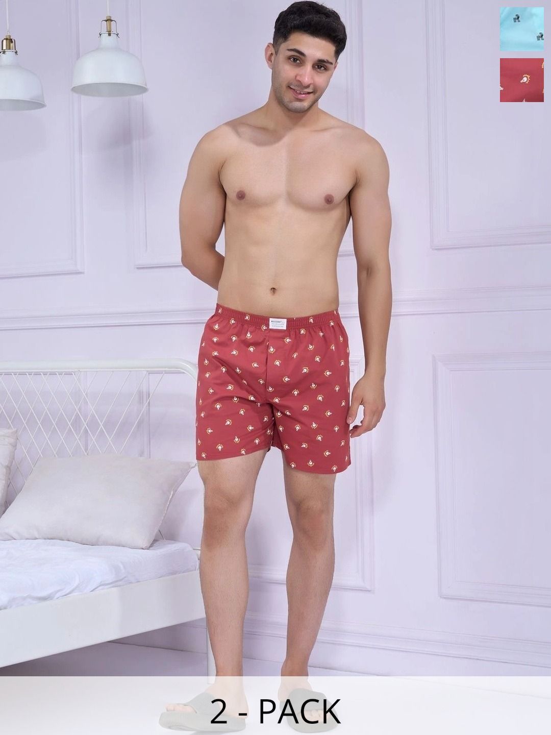 MAXZONE Pack Of 2 Printed Pure Cotton Boxers-picture-57