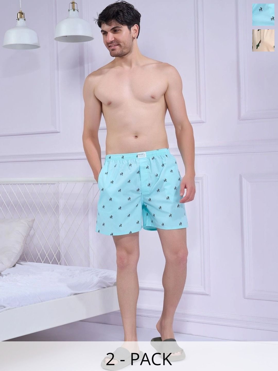 MAXZONE Pack Of 2 Printed Mid-Rise Boxers-picture-0