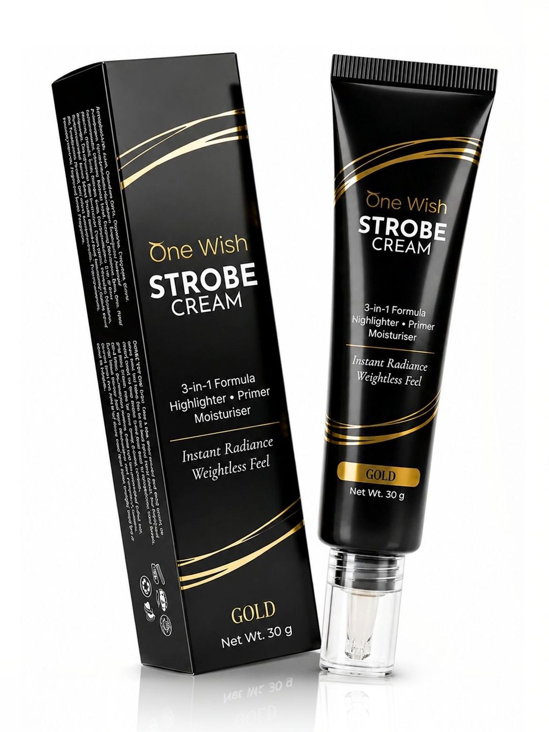 One Wish 3-in-1 Primer Highlighter & Moisturizer Strobe Cream - 30 g - Gold-picture-18