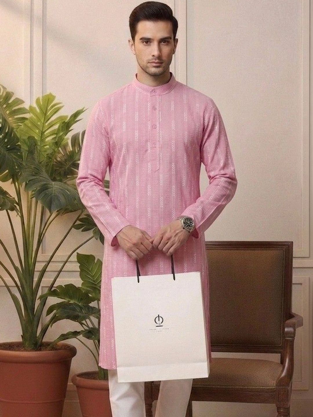 Sypher Boutique Men Dobby Handloom Kurta-picture-17