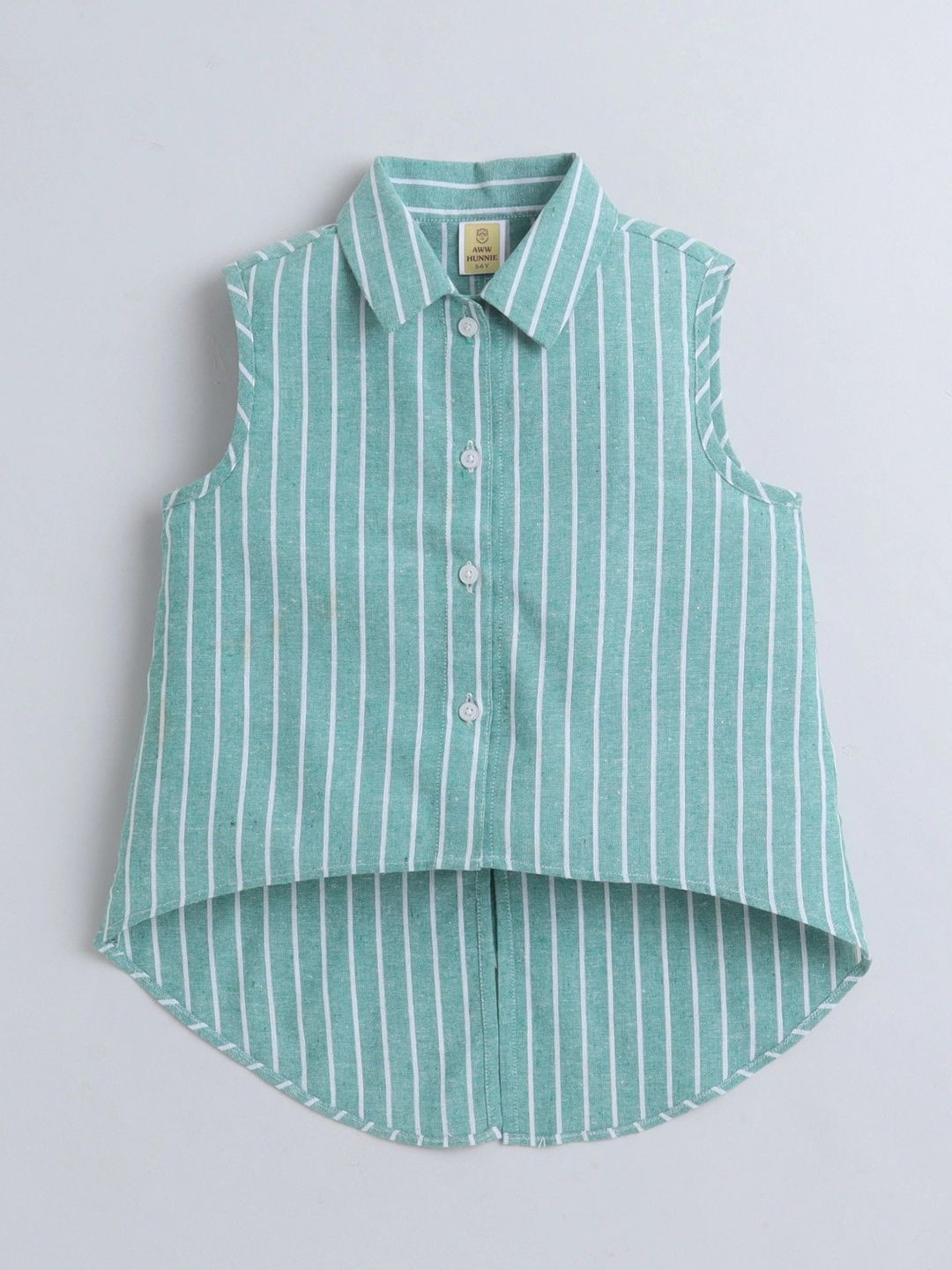 AWW HUNNIE Striped Cotton Blend Shirt Style Top-image-22