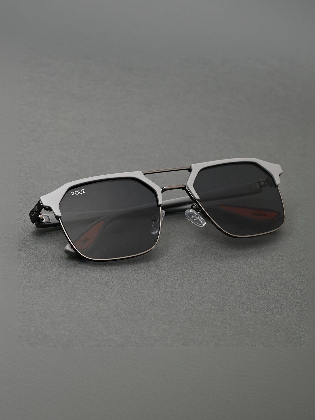 Irayz Unisex Black Lens & Steel-Toned Square Sunglasses with-picture-34