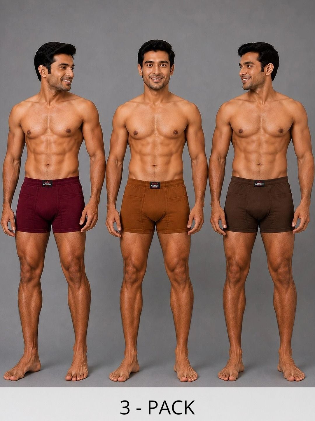 WHITEROSE Men Pack of 3 Anti Microbial Assorted Cotton Boxer-Style Briefs-picture-23