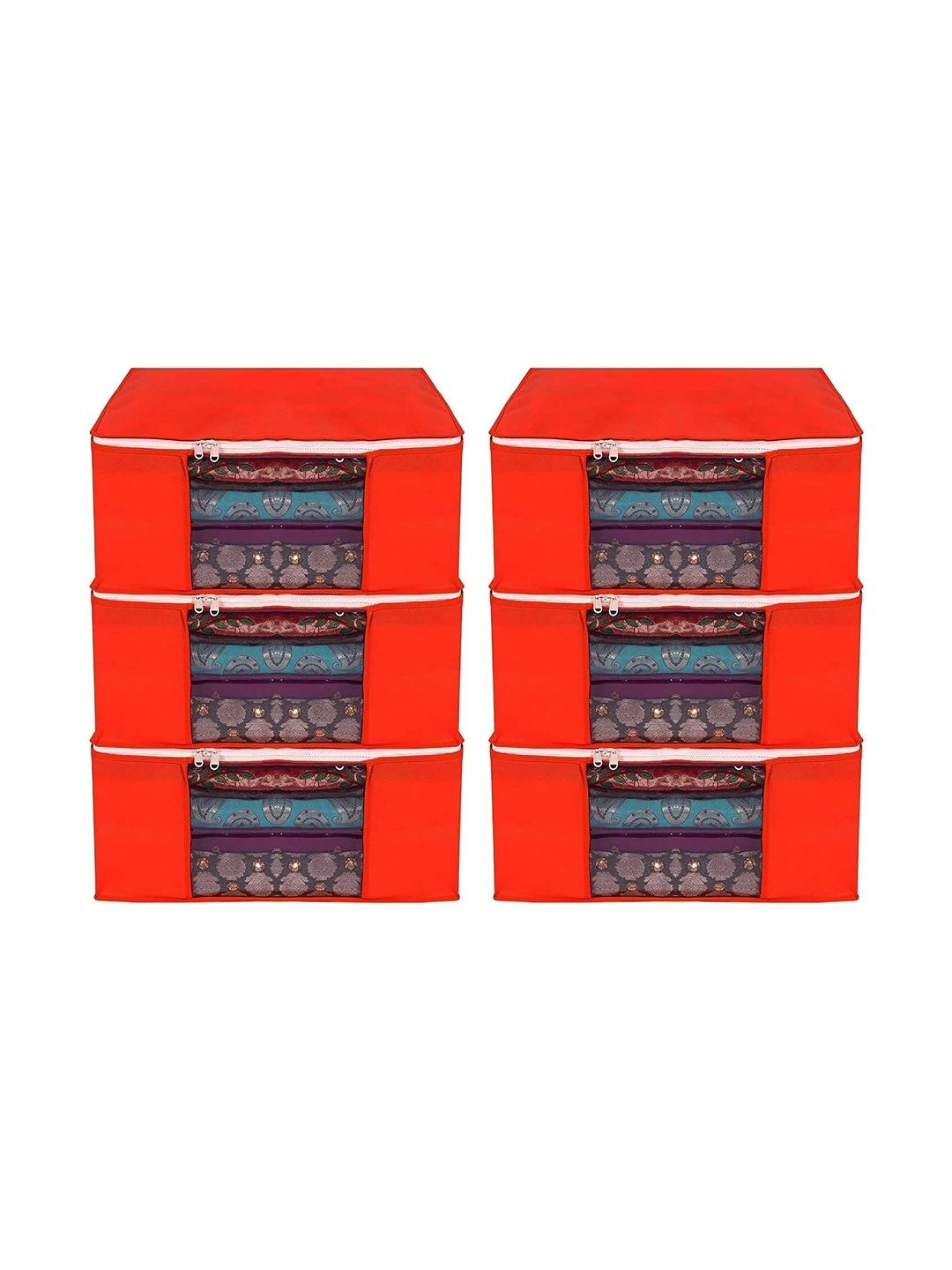 AARON INC Red Set of 6 Reusable Suit Organiser Organisers-picture-34
