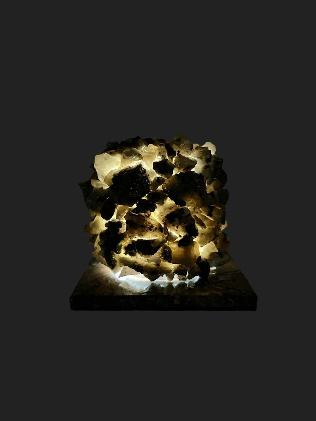 SAARAA FICTIONS Black Textured Abstract Shaped Table Lamp-picture-30