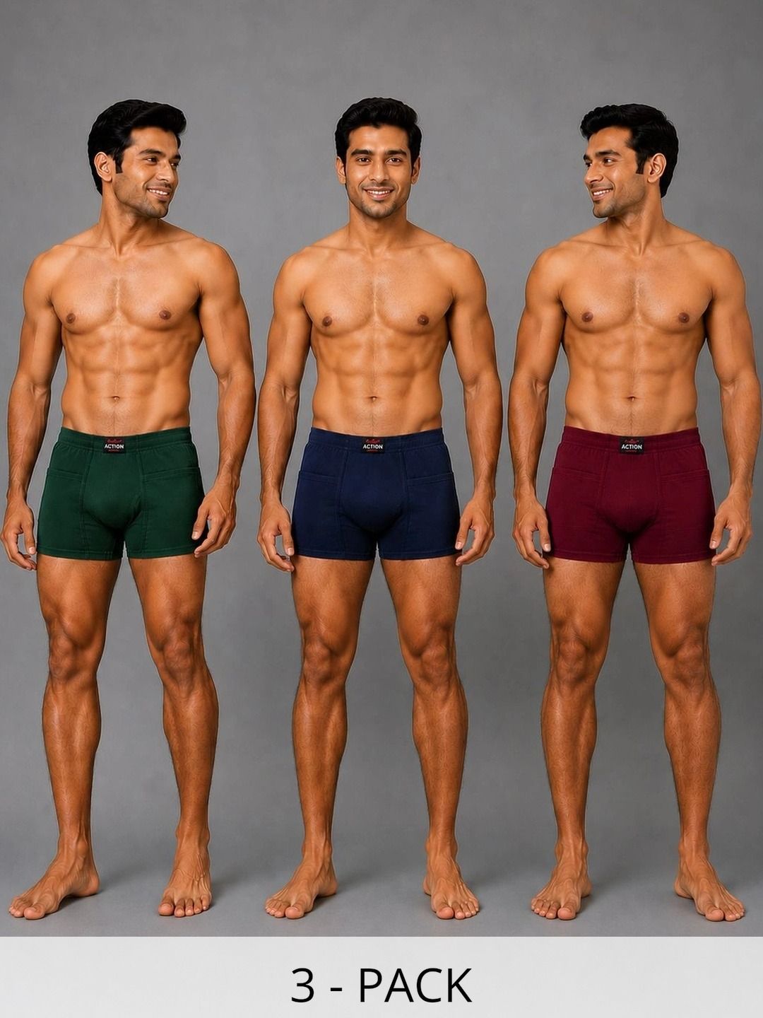 WHITEROSE Men Pack of 3 Anti Microbial Assorted Cotton Boxer-Style Briefs-picture-19