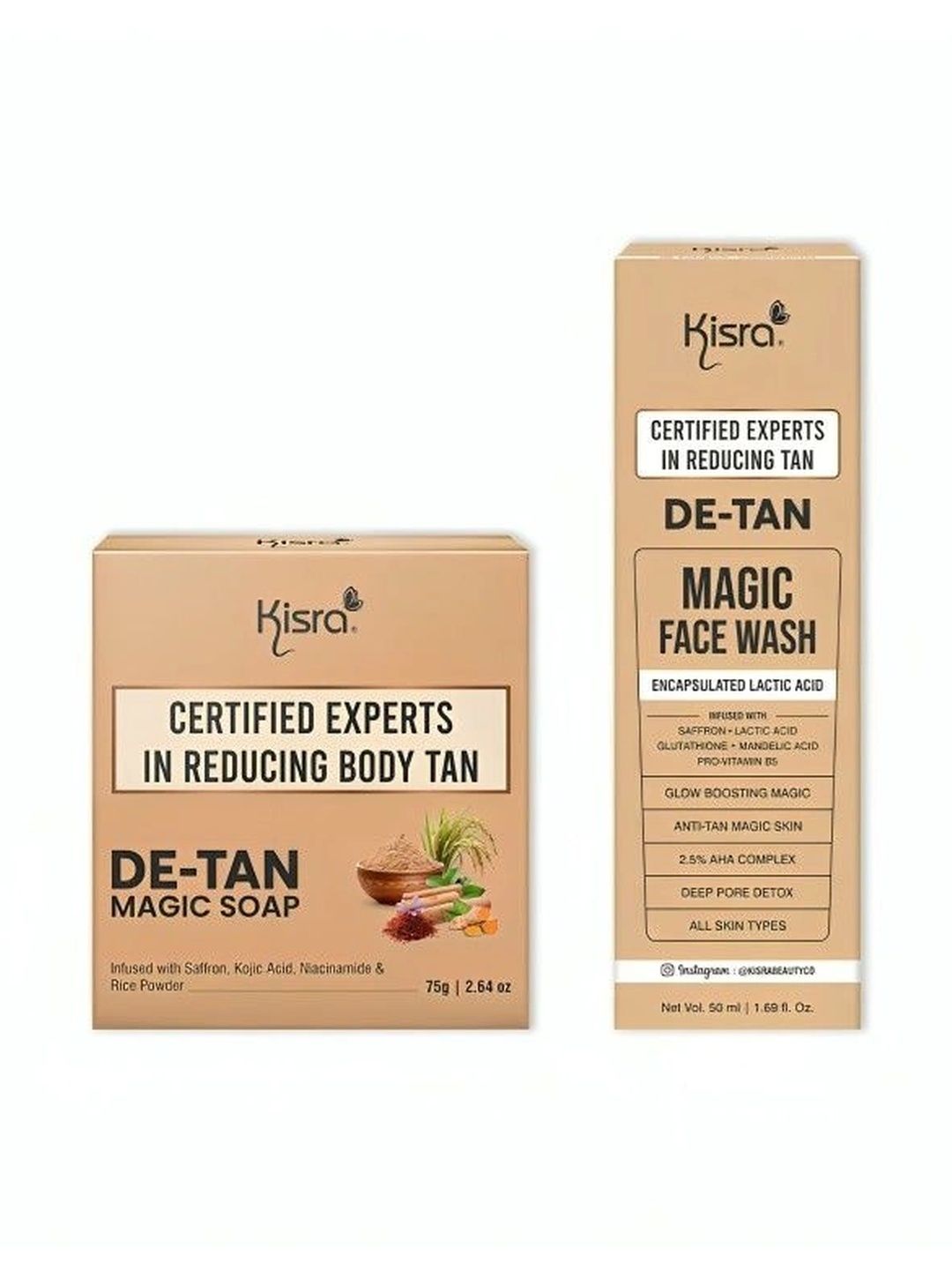 KISRA Set Of 2 Soap Face Wash For Tan Removal -75 g - 50 ml-image-49