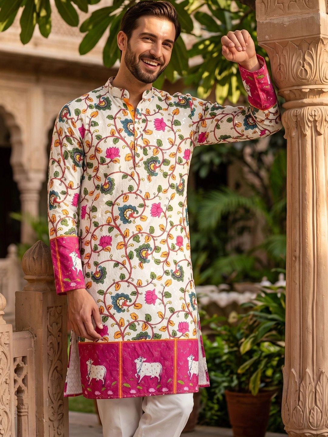 Anouk Men Floral Printed Indie Florals Kurta-picture-54