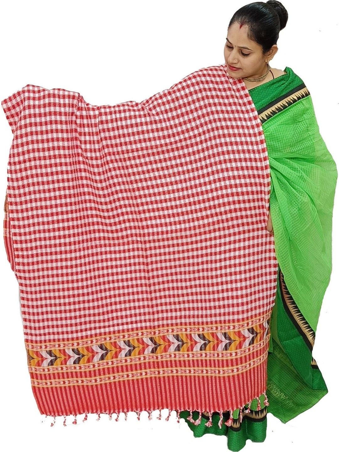 SPRHA Women Checked Woven Design Shawl-picture-16