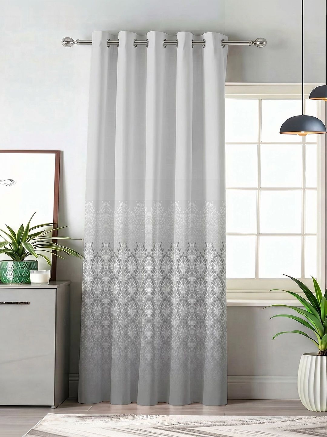 AAVIS DECOR Grey Embroidered Room Darkening Door Curtain-picture-16