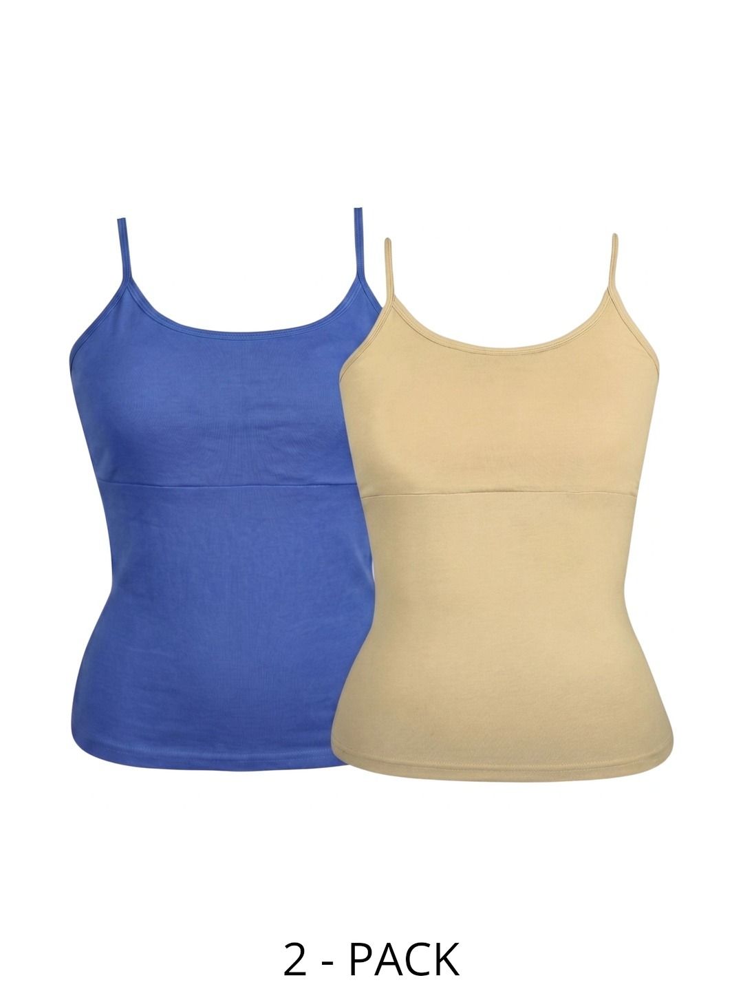 DChica Girls Pack Of 2 Cotton Lightly Padded Camisoles-picture-46