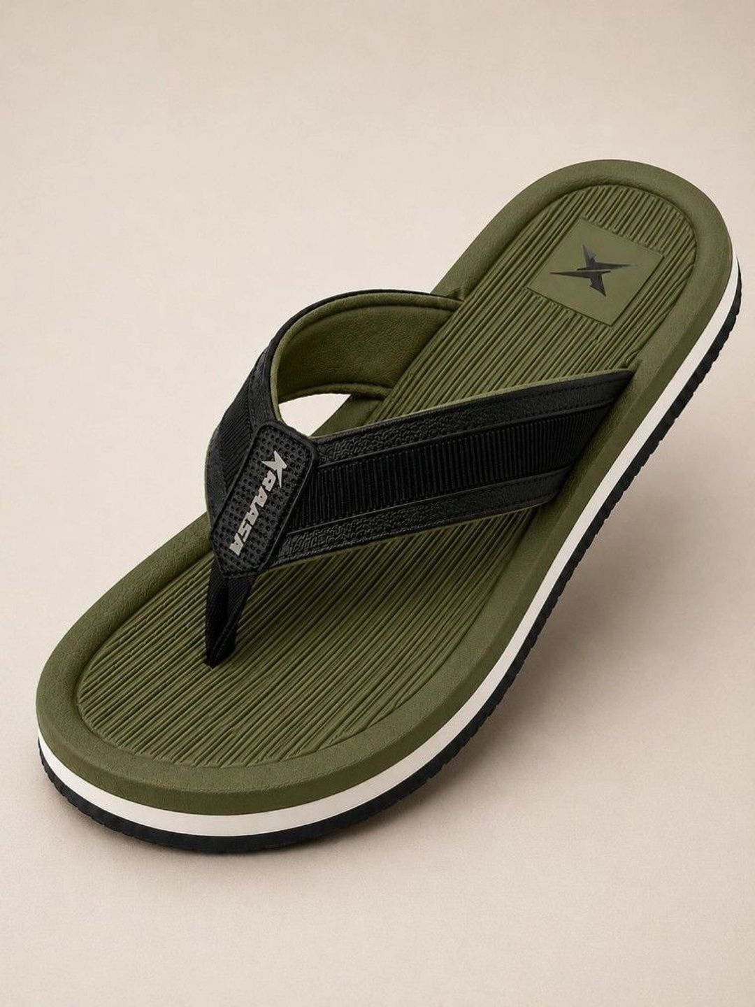 KRAASA Men Striped Thong Flip-Flops-image-18