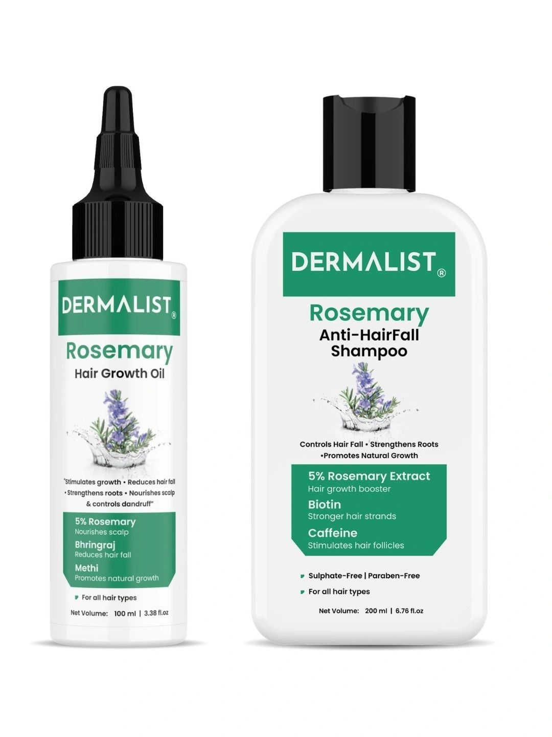 Dermalist Set Of 2 Rosemary Hair Growth Oil - 100 ml & Anti-Hair Fall Shampoo - 200 ml-image-39