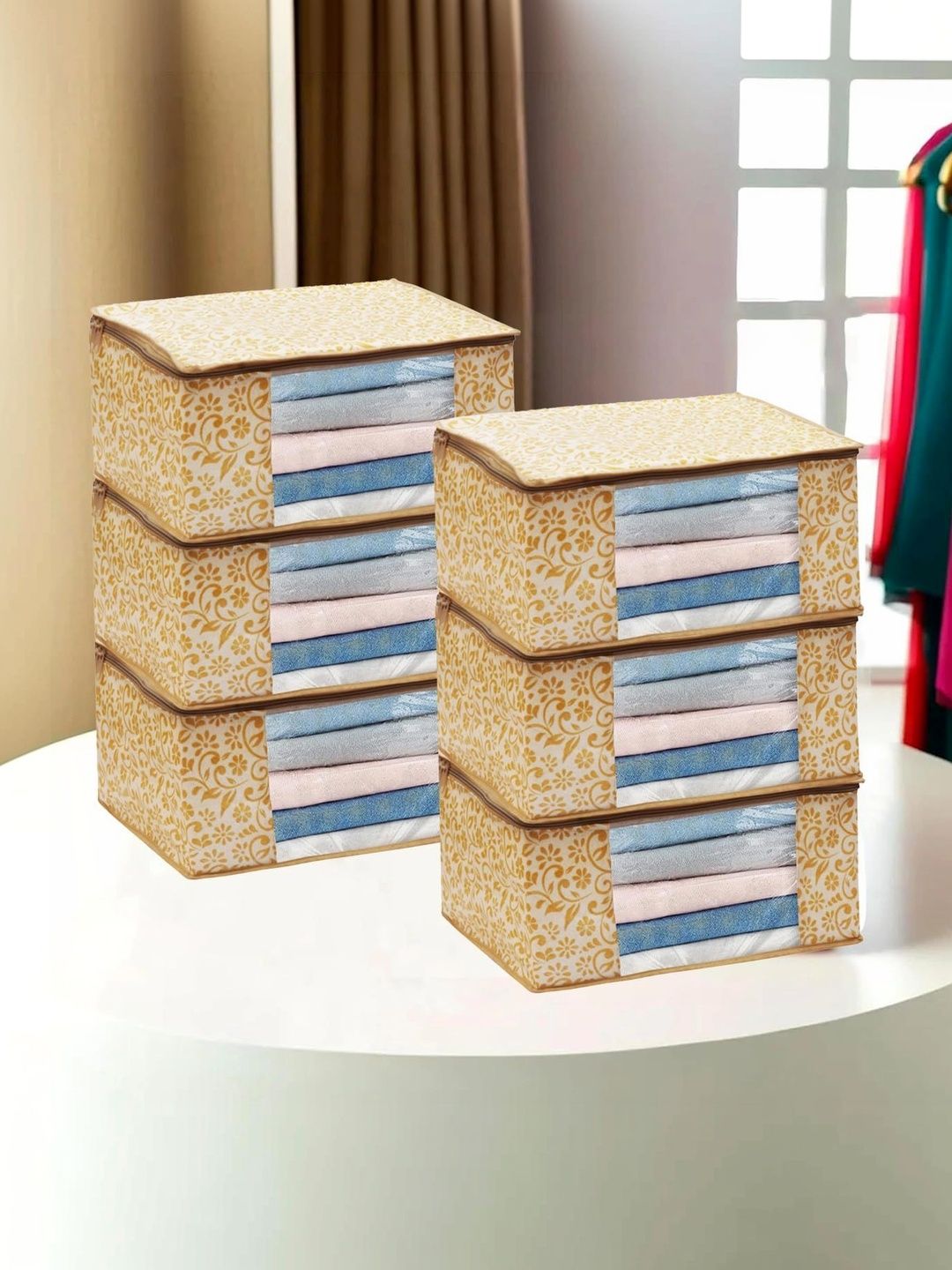 AARON INC Beige Set of 6 Reusable Multi-Utility Organisers-picture-41