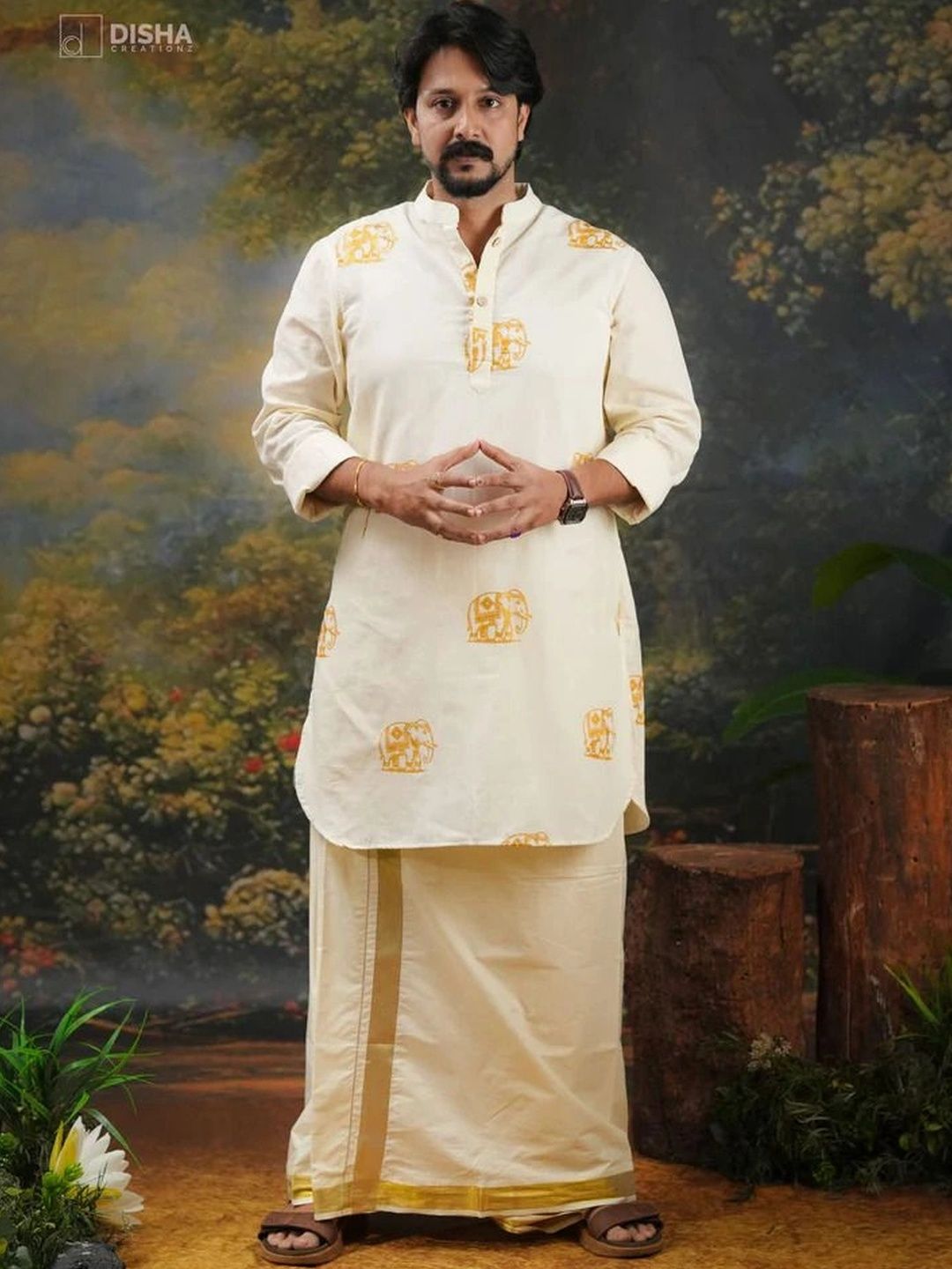 DISHA CREATIONZ Men Ethnic Motifs Printed Kurta-picture-44