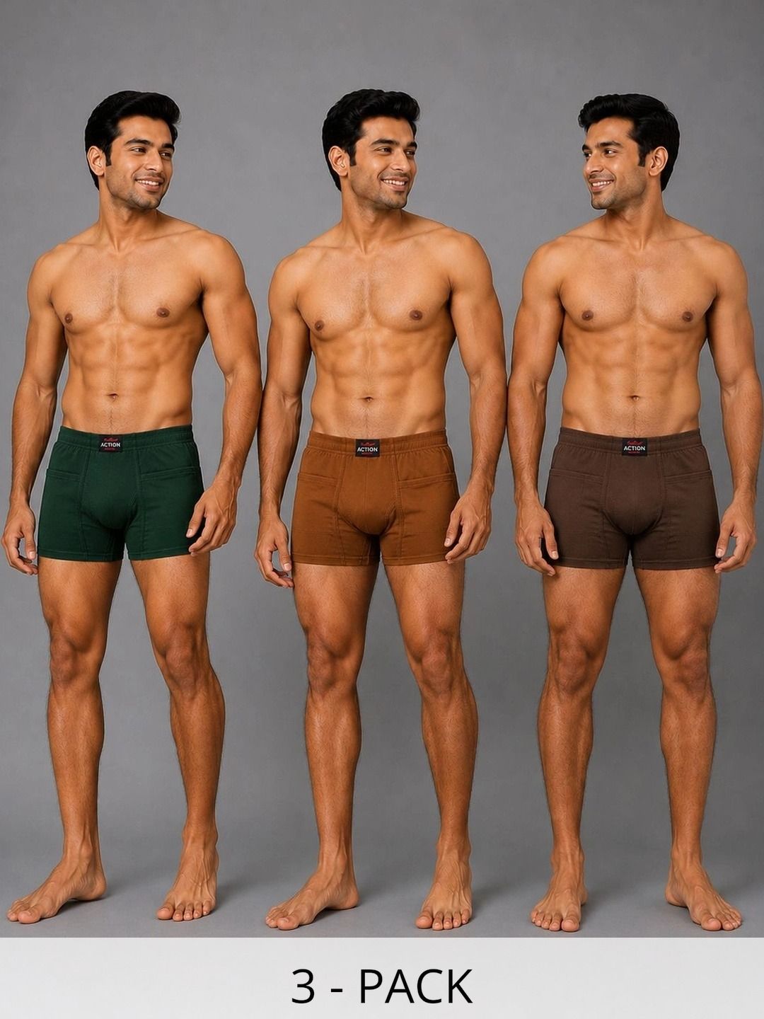 WHITEROSE Men Pack of 3 Anti Microbial Assorted Cotton Boxer-Style Briefs-picture-20