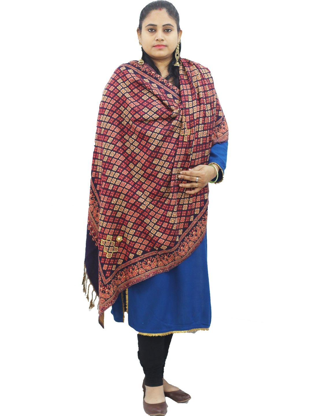 SPRHA Women Ethnic Motifs Woven Design Shawl-picture-26