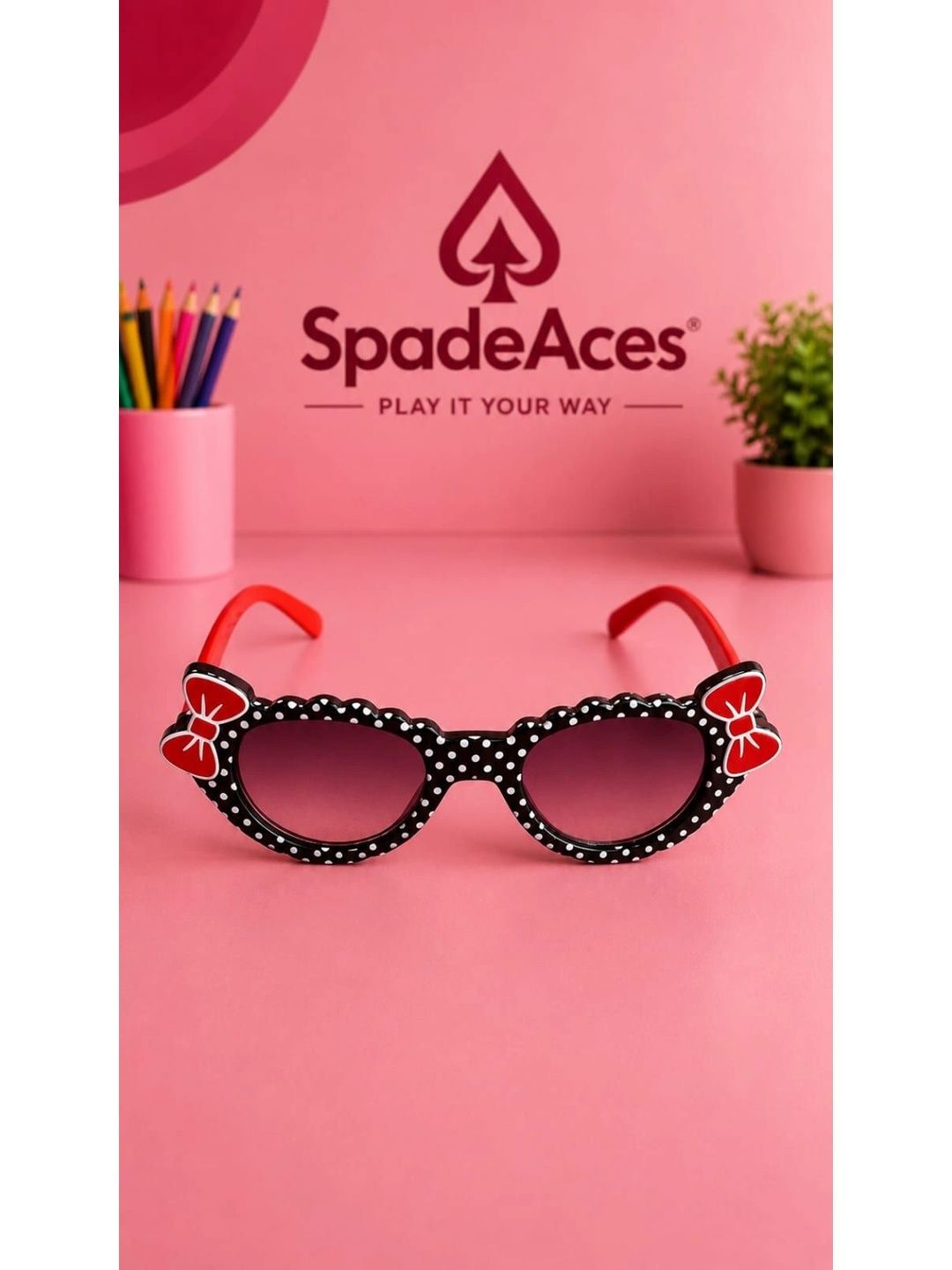 SPADEACES Unisex Kids Black Lens & Red Other Sunglasses with-picture-14