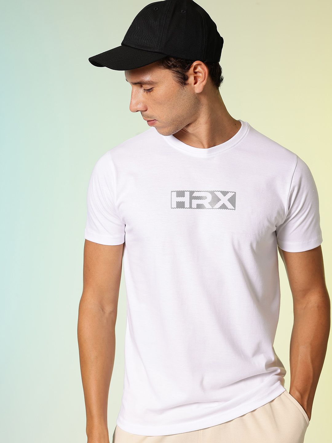 HRX by Hrithik Roshan Brand Logo Printed Pure Cotton T-shirt-picture-55