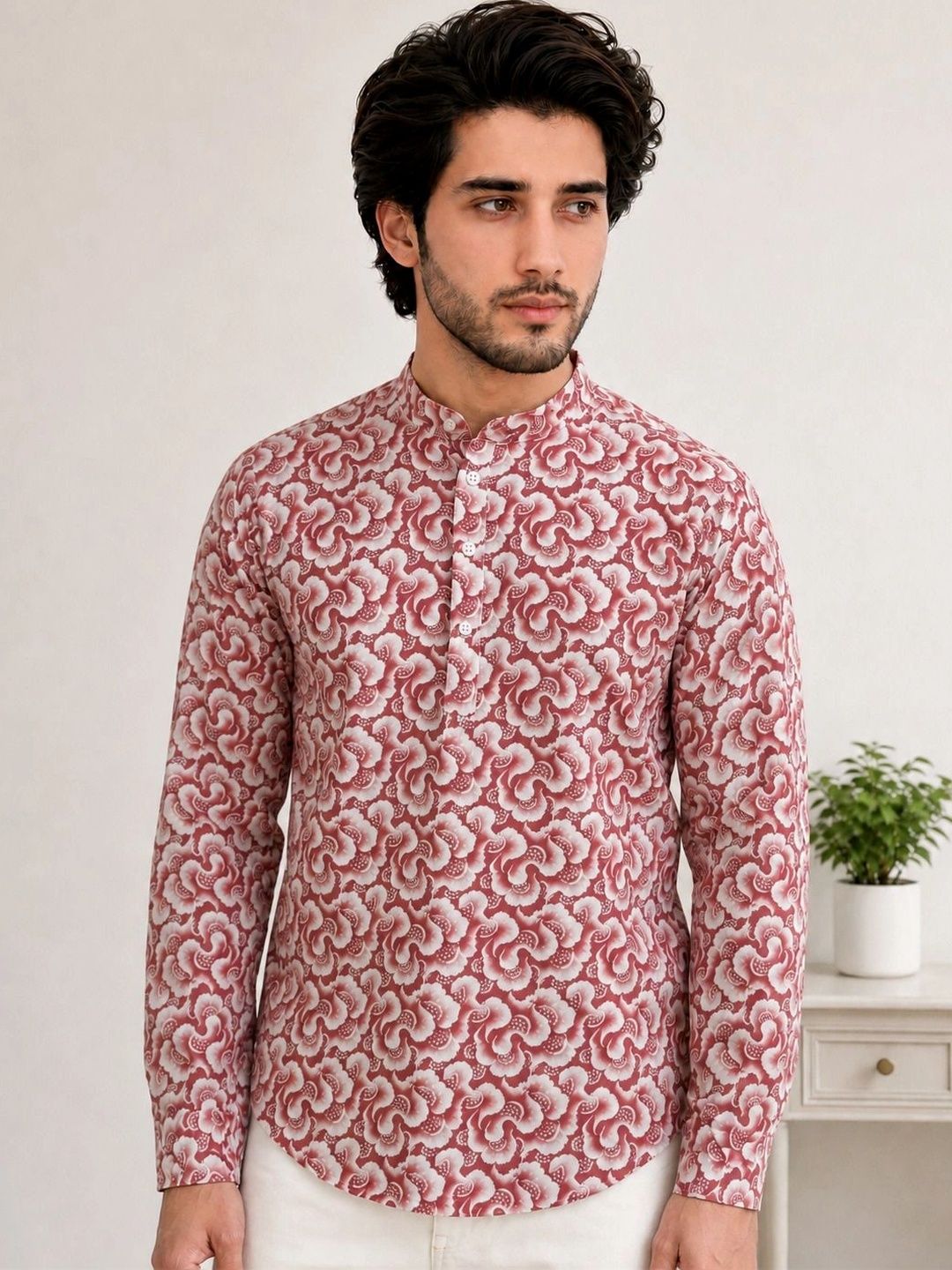 Moda Rapido Men Floral Printed Indie Florals Kurta-picture-10
