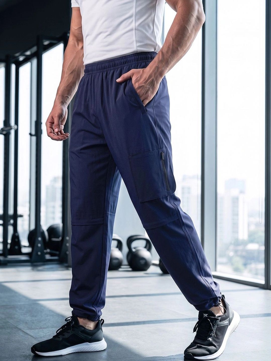 HRX by Hrithik Roshan Men Regular Fit Training Or Gym Rapid-Dry Cargos Track Pants-picture-30
