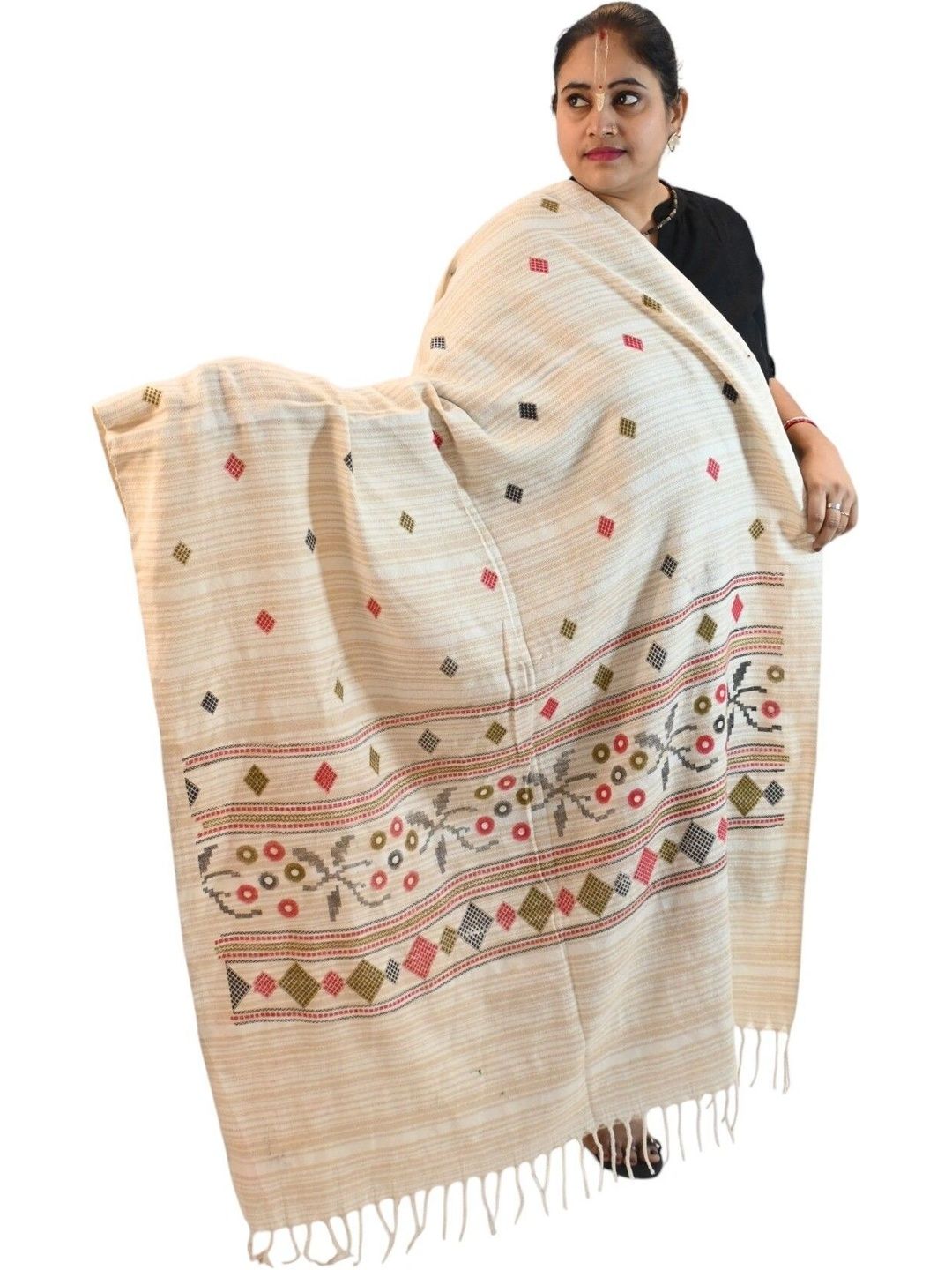 SPRHA Women Ethnic Motifs Woven Design Shawl-picture-11